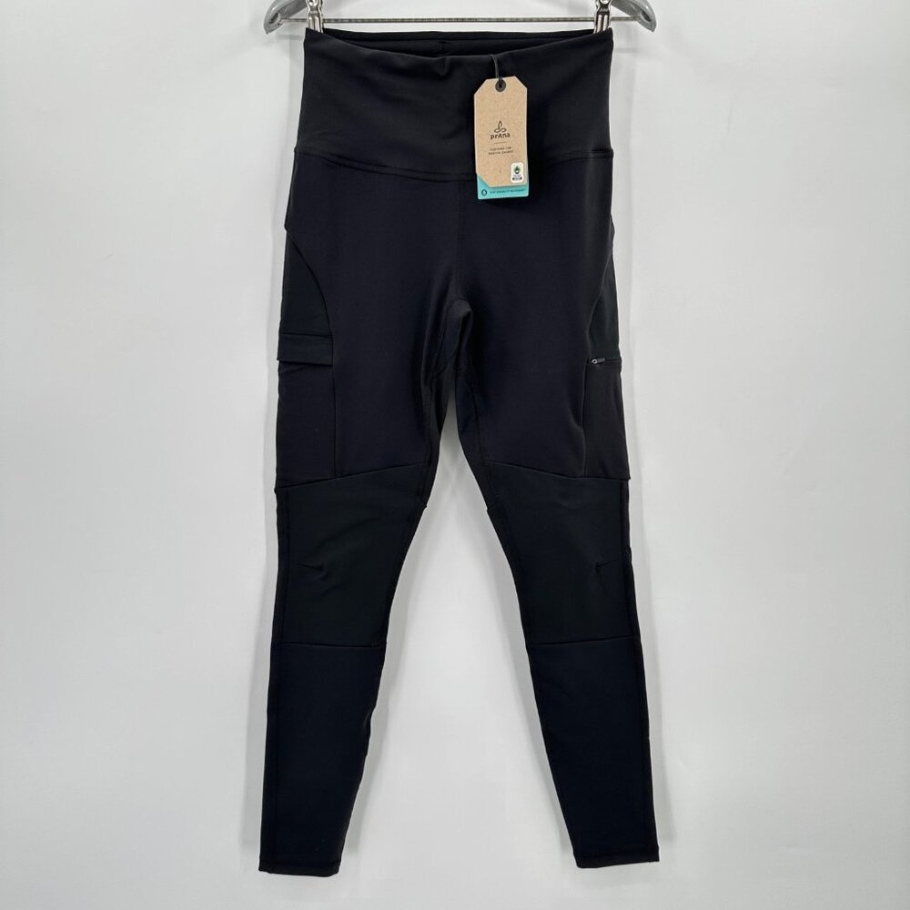 Prana Chakara Peak Leggings in Black size S Women's NWT 28" Inseam Full Length